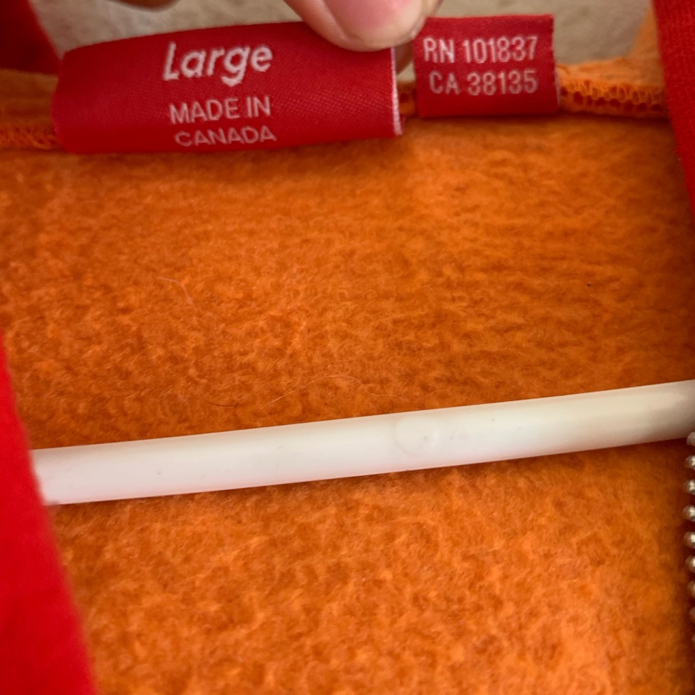 Red Supreme Contrast Zip Up Hoodie - Picture 5 of 9